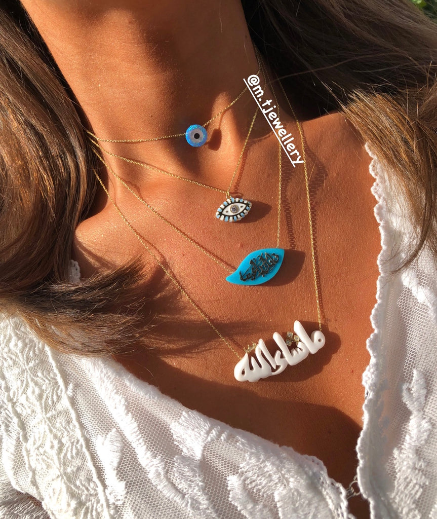TURQUOISE YOU ARE IN OUR EYES فانك باعيننا NECKLACE