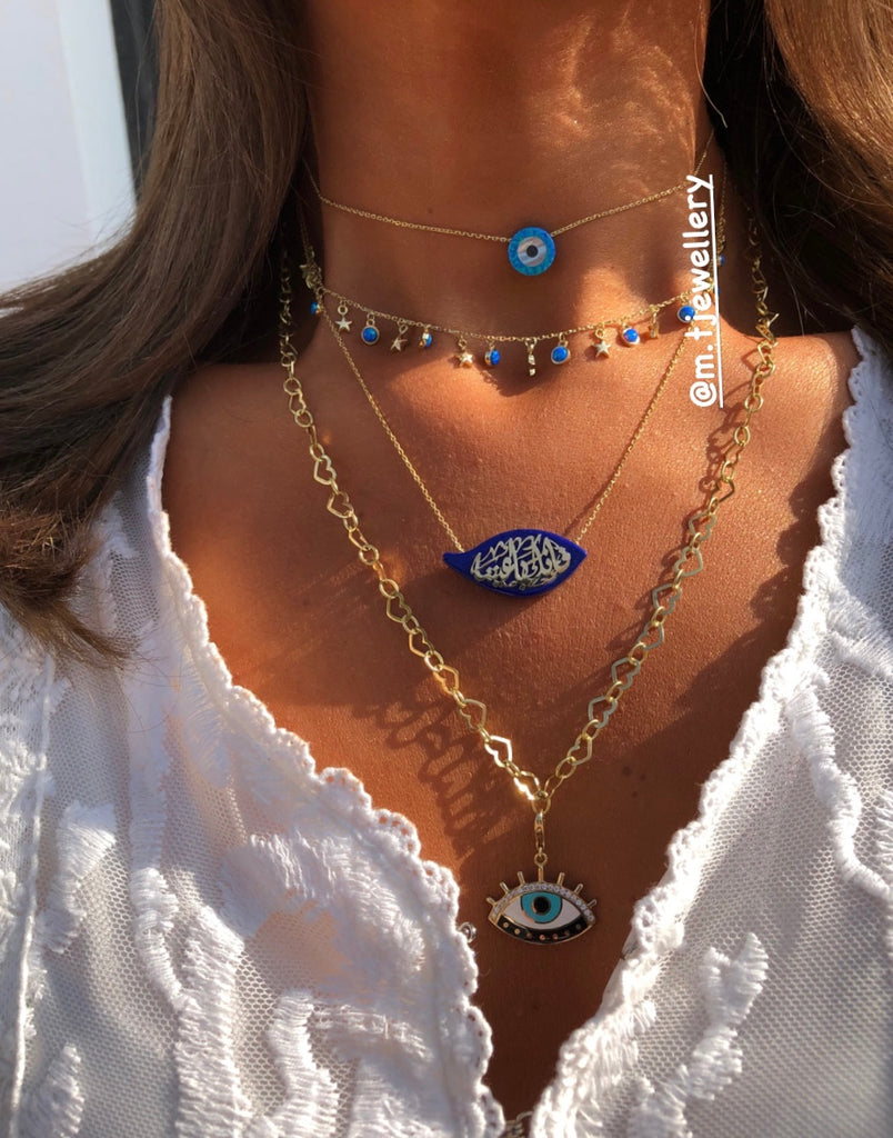 NAVY BLUE YOU ARE IN OUR EYES فانك باعيننا NECKLACE