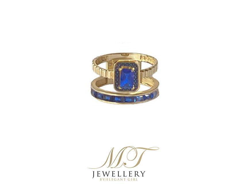DOUBLE BAND SAPPHIRE RING