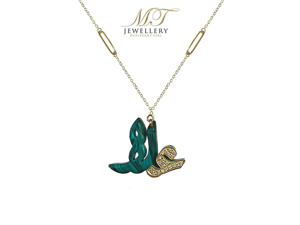 STANDARD NECKLACE IN 18 K GOLD WITH GREEN NAME