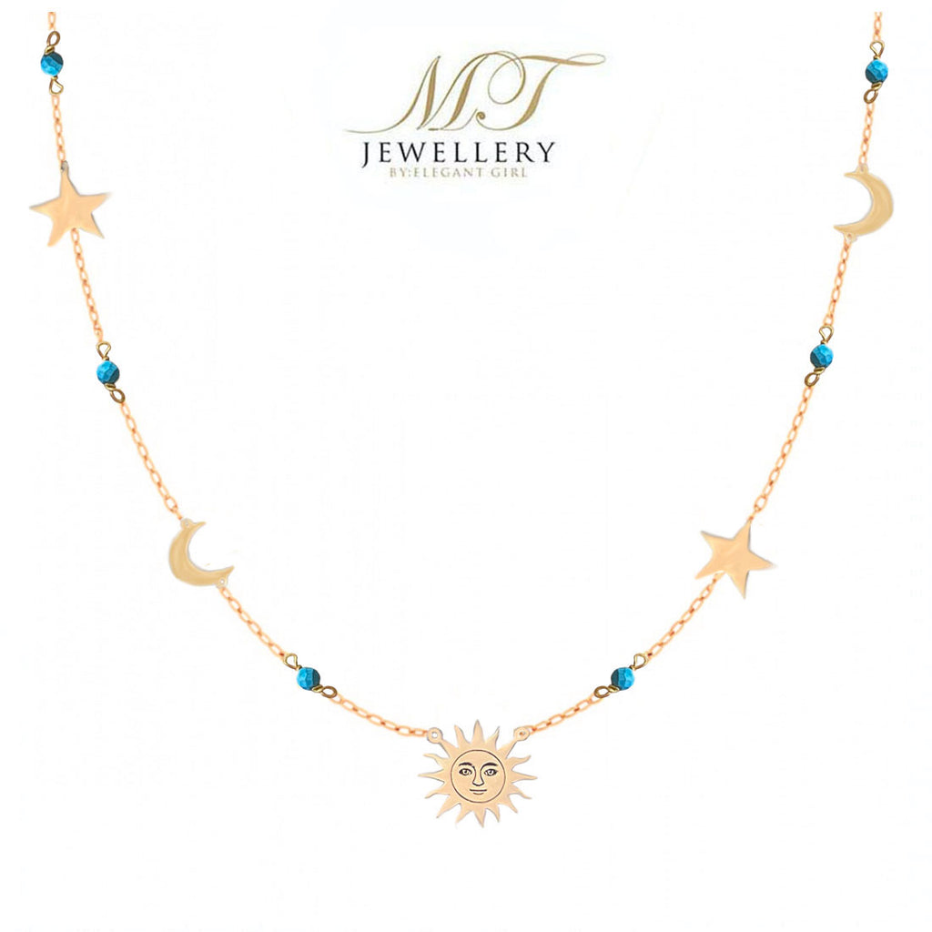 18 KT Gold plated - Sun, Moon & Star Necklace : Aarya jewels – Aaryajewels