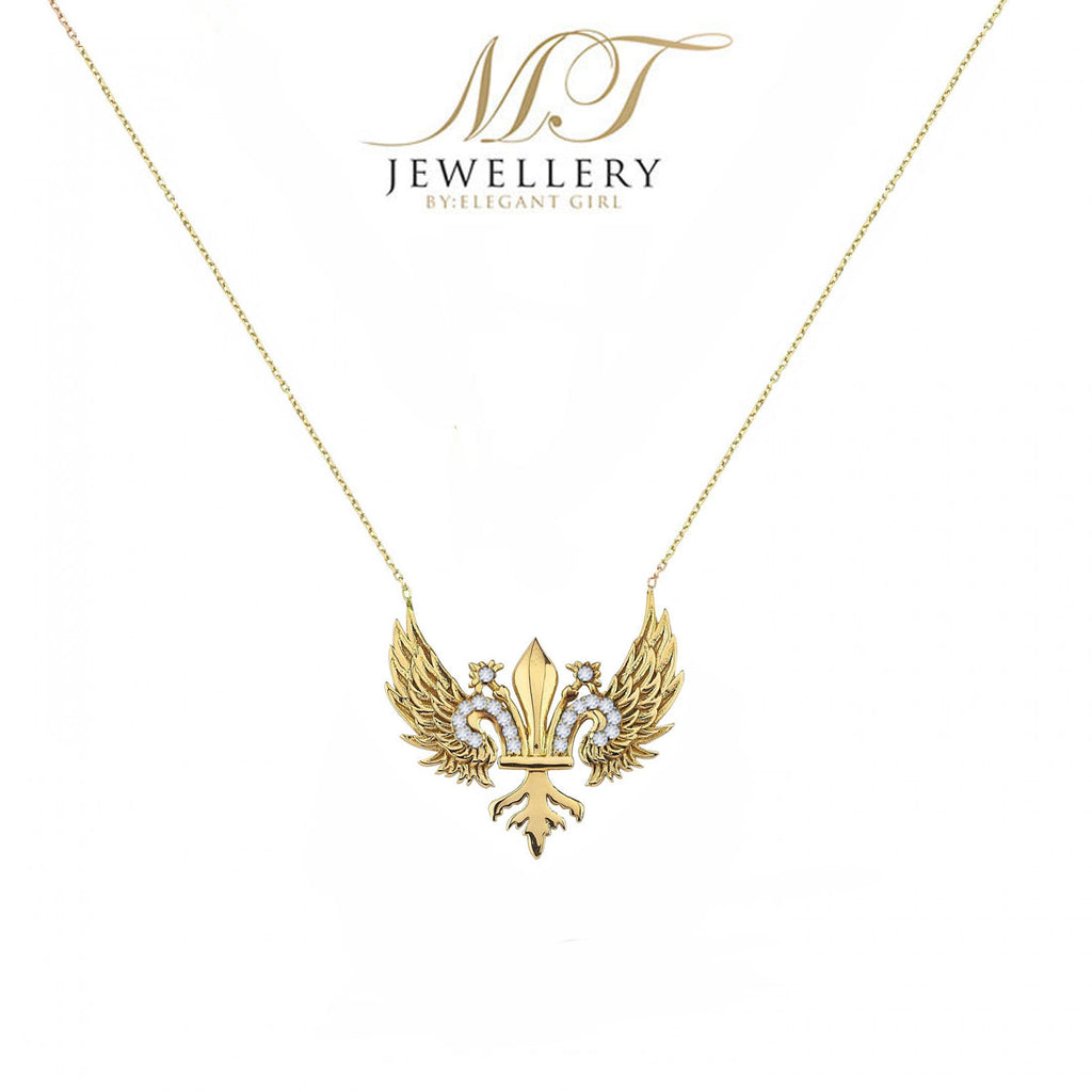 YELLOW GOLD PEACE ANGEL NECKLACE