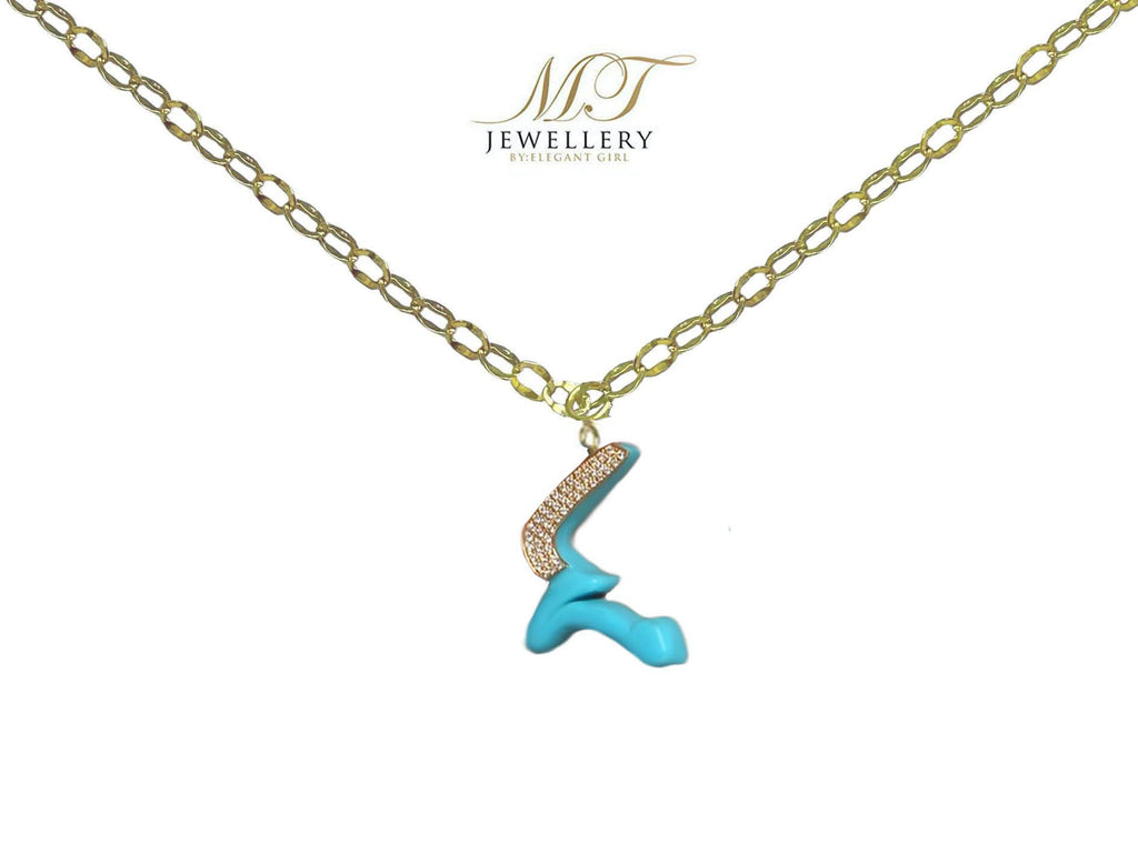 GLAMOUR MULTI CHARMS NECKLACE IN 18 K GOLD WITH TIFFANY NAME