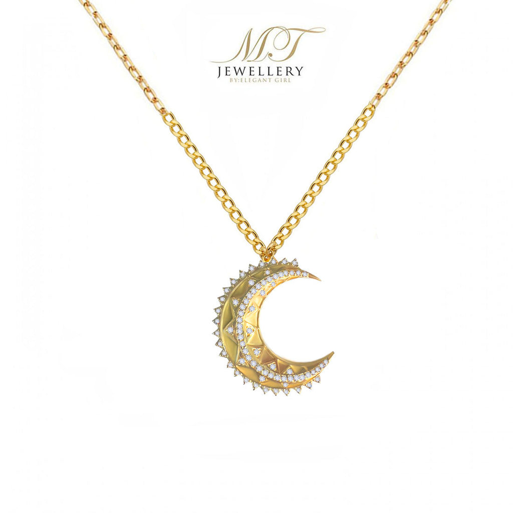 GOLD ARCH MOON NECKLACE