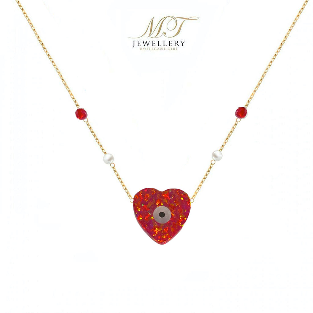 RED HEART EYE NECKLACE